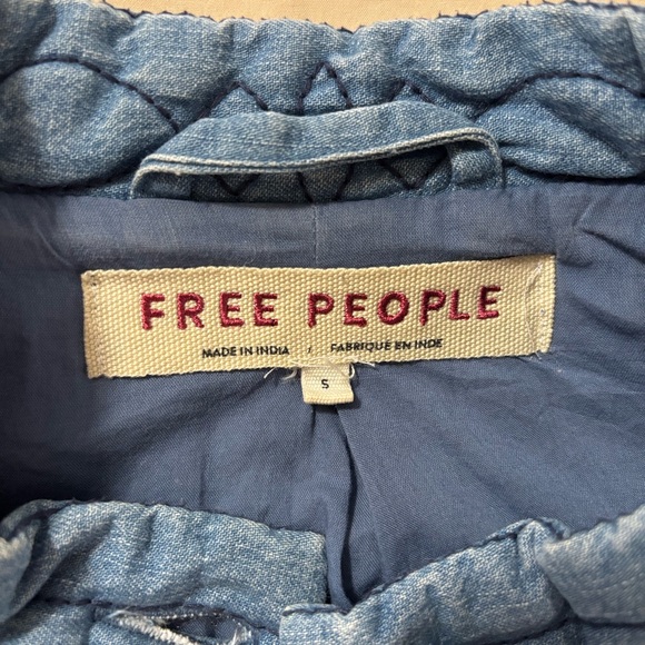 Free People Denim Blue Quilted Jacket - Picture 2 of 4